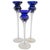 Vintage Romanian Cobalt Blue Hand-Blown Crystal Candlesticks With Twisted Stems – Set of 3 For Sale - Image 4 of 9