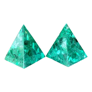 Vintage Boho Malachite Pyramids- a Pair