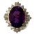 Late 20th Century Stunning 8+ct Amethyst Set in 14k Yellow Gold Surrounded by Diamonds For Sale