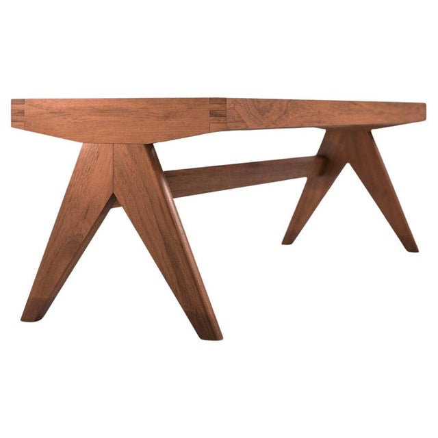 Civil Bench in the style of Pierre Jeanneret for Cassina For Sale - Image 3 of 9