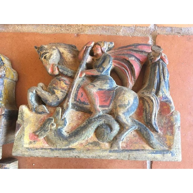 Wooden Tiles with Rural Scenes, Sicily, Italy, 1890s, Set of 7 For Sale - Image 9 of 17