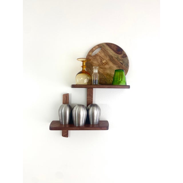 Handmade midcentury modern inspired floating wall shelf with unique rounded edges. Made out of solid baltic birch plywood,...