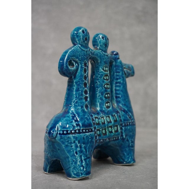 Rimini Blu Ceramic Horse Riders Sculpture by Aldo Londi for Bitossi, Italy, 1950s-60s, in Very Good conditions. Designed...