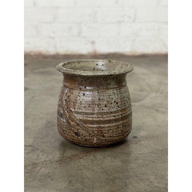 Vintage Signed Ceramic Upright Vessel For Sale - Image 4 of 8