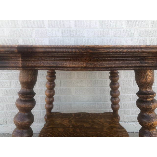 Antique Tiger Oak Parlor Side Table With Brass Claw Feet Chairish