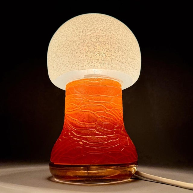 Space Age All-Glass Mushroom Table Lamp by Karin Korn for Veb, Germany, 1960s For Sale - Image 4 of 11