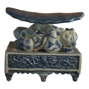 1950s Chinese Figural Porcelain Opium Headrest