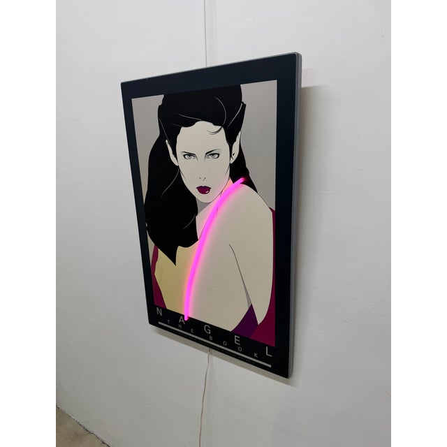 Patrick Nagel Patrick Nagel Pop Art Print With Pink Neon Accent for Mirage Editions, 1981 For Sale - Image 4 of 17