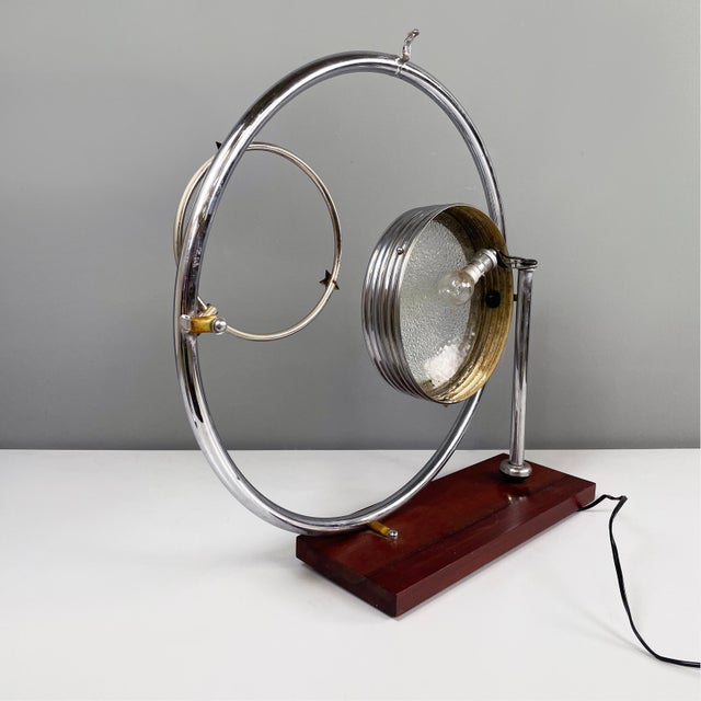 Italian Modern Geometrical Table Lamp in Crafted Glass, Metal and Wood, 1980s For Sale - Image 6 of 18
