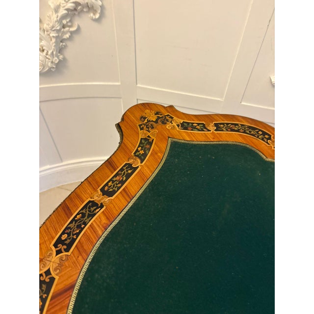 Antique French Louis XV Style Kingwood Marquetry Card or Console Table, 1860s For Sale - Image 9 of 18