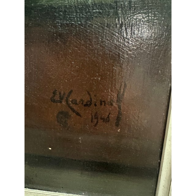 1940s E. V. Cardinal — Signed French Nude Painting Dated 1946 For Sale - Image 5 of 5