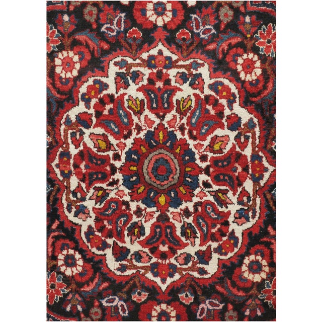 Textile Vintage Circa 1940 Baktiari Wool Rug 6ft 9in X 10ft 1in For Sale - Image 7 of 7
