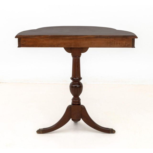 Wood Neoclassical Style Mahogany Demilune Table For Sale - Image 7 of 7