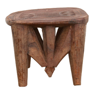 Sunburst Design African Nupe Stool