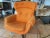 "Pivoting and tilting chair Circa 70". Tilting and swivel armchair on a 4 -branch cast iron is missing a button but very...