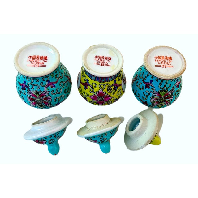 Chinese Miniature Lidded Temple Jars - A Set of 3 For Sale - Image 9 of 9