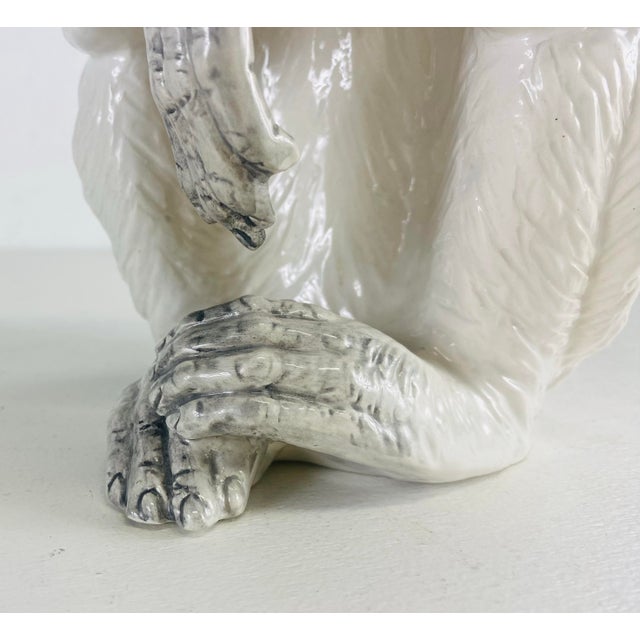 Mid-Century Vintage Italian Hand Painted Pottery Monkey Sculpture For Sale - Image 4 of 10