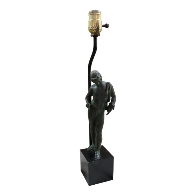 Neoclassical Narcissus Bronze Lamp For Sale