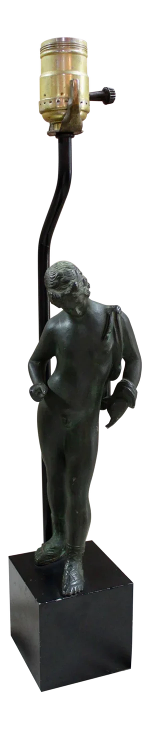 Neoclassical Narcissus Bronze Lamp
