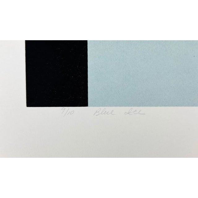 A wonderful geometric piece by Washington, DC area artist, Jeanne Garant (born 1939). The lithograph is vibrant and...