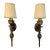 1990s Mid-Century Modern Wall Lights Brass Sconces - Pair For Sale