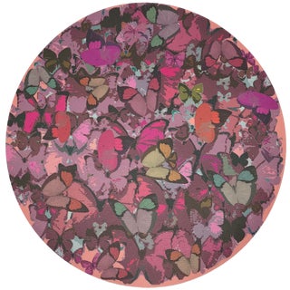 Nicolette Mayer Mariposa Pink 16" Round Pebble Placemats, Set of 4 For Sale