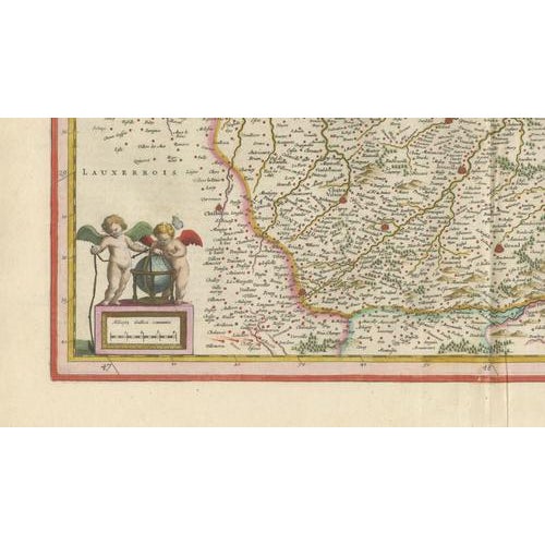 Antique Map of Champagne in France from Blaeu, 1642 For Sale - Image 3 of 11