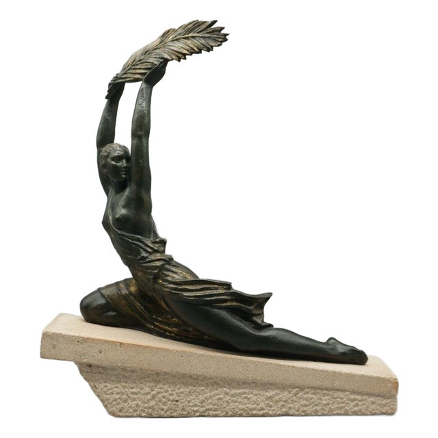 Pierre Le Faguays, Palm Dancer, Original Bronze Sculpture, 1920s-1940s For Sale