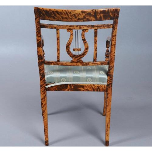 Swedish Biedermeier Golden Birch Carver Chairs, Late 1800s, Set of 3 For Sale - Image 3 of 5