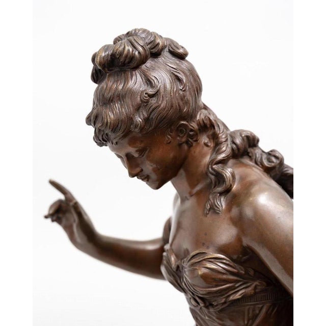 Brown Large Bronze Sculpture attributed to Auguste Moreau, 19th Century For Sale - Image 8 of 13
