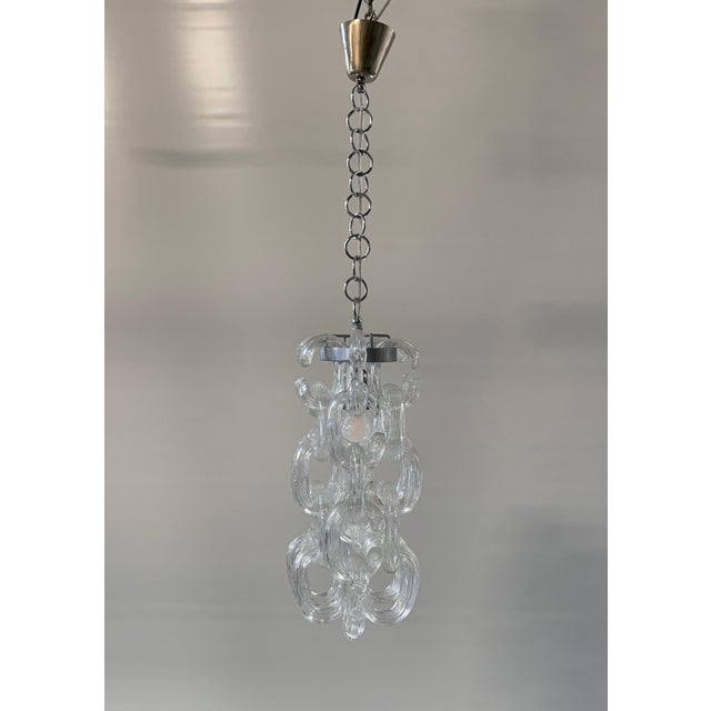 Vintage C-Shaped Murano Glass Chandelier attributed to Aureliano Toso, 1970s For Sale - Image 6 of 8