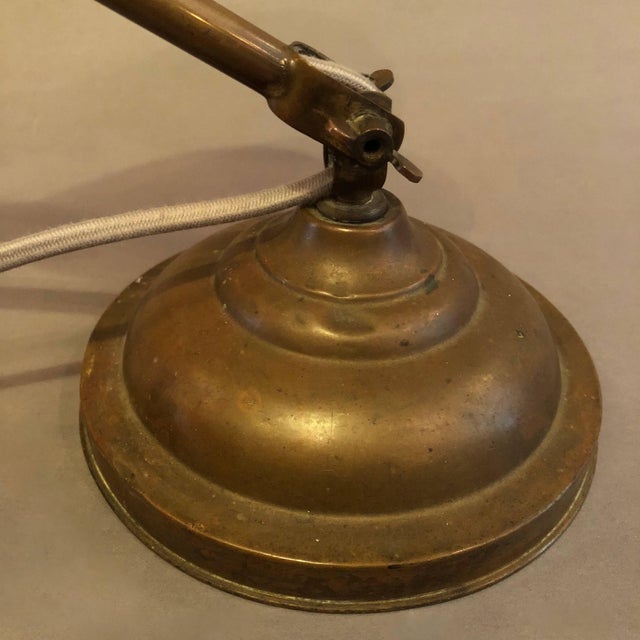 1920s Industrial Articulating Brass Desk Lamp by Faries For Sale In New York - Image 6 of 6
