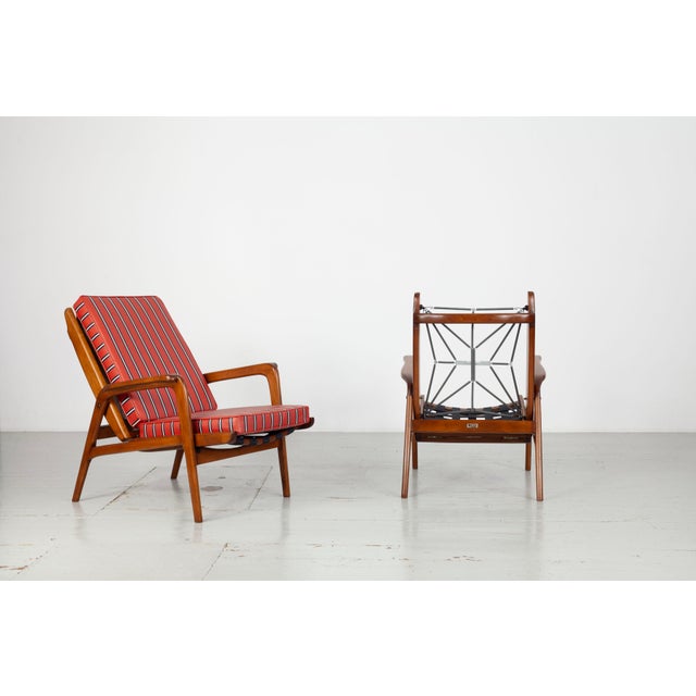 Purple Italian Armchairs with Adjustable Backrest, 1950s, Set of 2 For Sale - Image 8 of 18