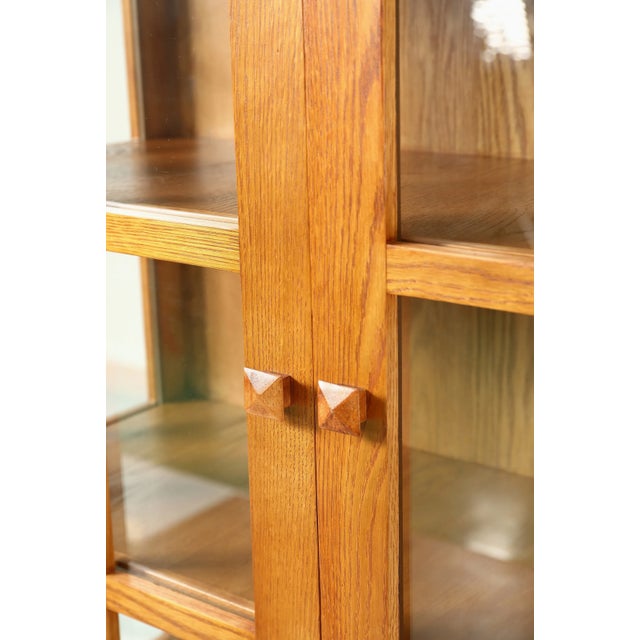 Mission Oak Display China Cabinet / Bookcase - Michael's Cherry - 39"w For Sale - Image 9 of 10
