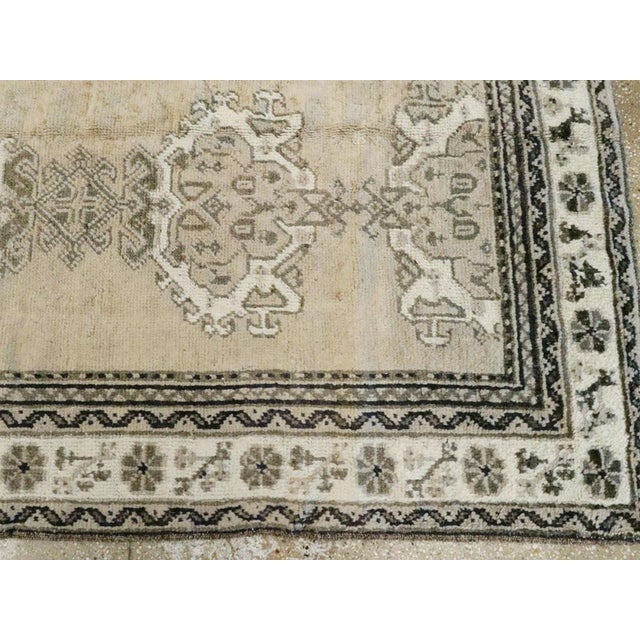 Brown Galerie Shabab Collection Early 20th Century Champagne Colored Turkish Handmade Oushak Carpet For Sale - Image 8 of 9