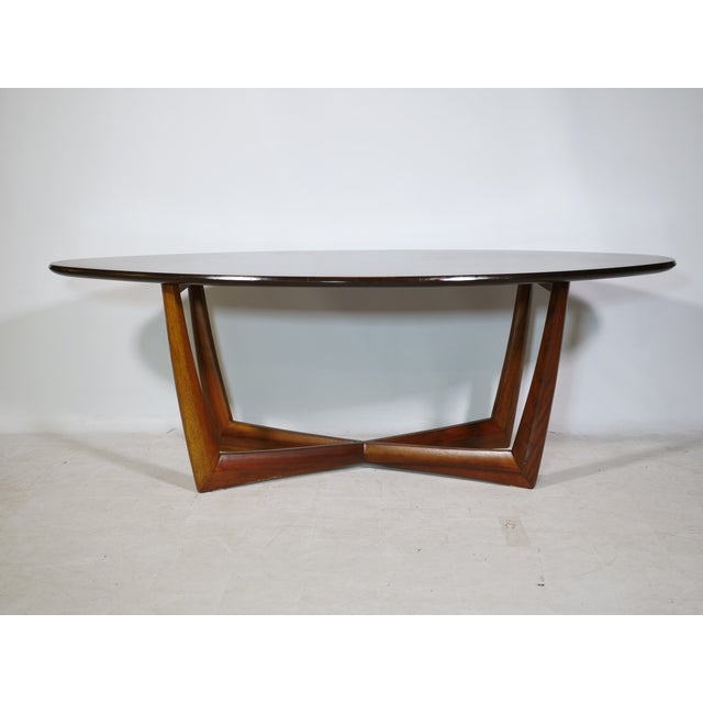 Mid-Century Modern Mid-Century Oval Coffee Table in Walnut from Kondor Möbel, 1960s For Sale - Image 3 of 8