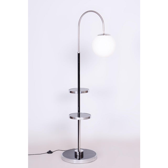 Bauhaus Chrome Floor Lamp by J. Halabala for Up Zavody, Czechia, 1930s For Sale - Image 11 of 13