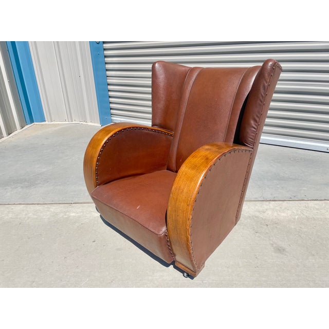 Vintage Art Deco Vinyl Lounge Chairs Set of 2 Chairish