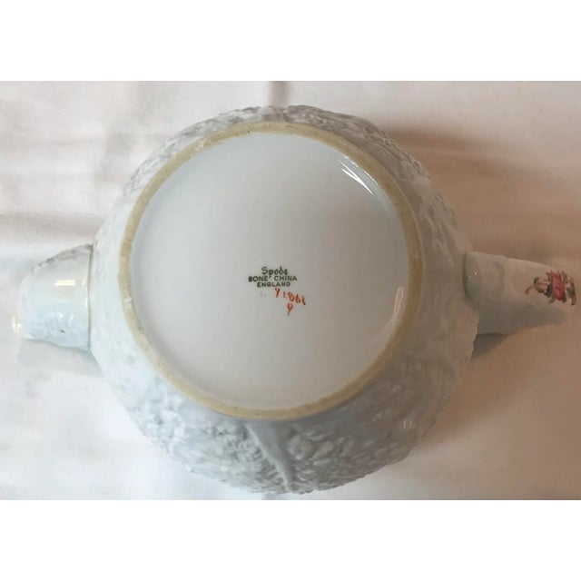 Early 20th Century Vintage Spode Bridal Rose Pattern Cabbage Form Teapot For Sale - Image 5 of 7