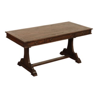 Hekman Trestle Base Three Drawer Writing Desk For Sale