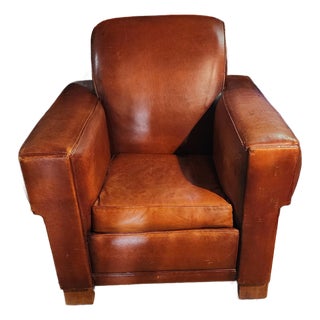Vintage French Art Deco Club Chair For Sale