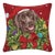 Santa Chocolate Labrador Wreath Hook Pillow 18" x 18" For Sale