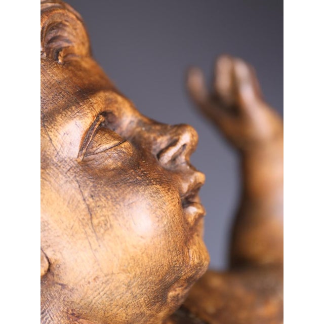 Italian Artist, Large Carved Putto Cherub Figure, Late 18th Century, Limewood For Sale - Image 4 of 18