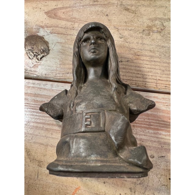 Late 19th Century Late 19th Century Vintage Art Nouveau Statue of a Girl Signed For Sale - Image 5 of 9