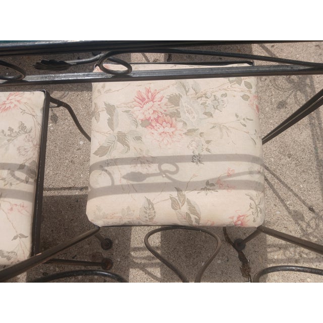 Vintage Wrought Iron Patio Dining Set, 5 Pieces For Sale - Image 4 of 5