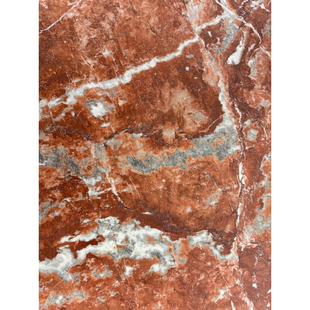 Pair of Italian Wrought Iron Consoles With Rosso Verona Marble Tops For Sale In Los Angeles - Image 6 of 18