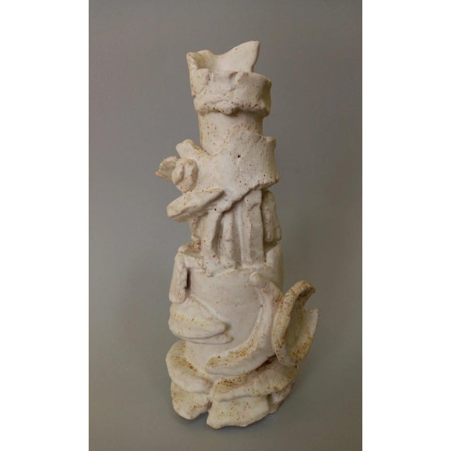 Ceramic 13.2" One-of-a-Kind Neutral Palette Ceramic Sculptural Lamp by Diane Grant / Earth Tones For Sale - Image 7 of 10