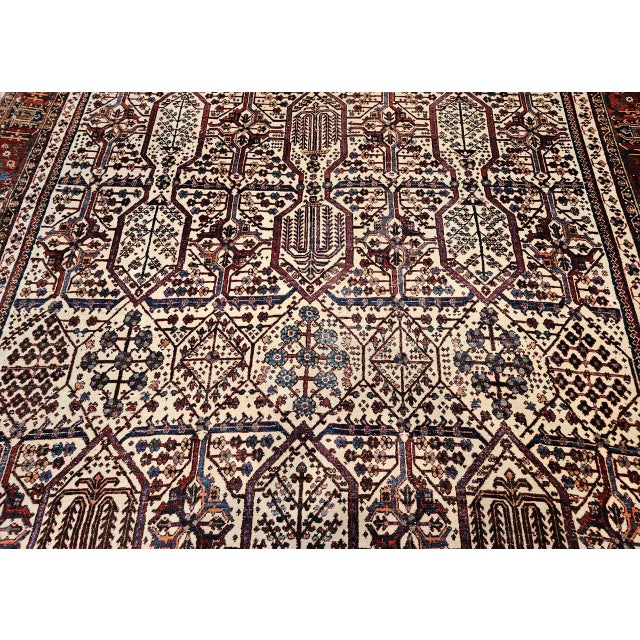 Vintage Joshegan Kashan Rug, Hand-Knotted Wool, Allover Weeping Willow Pattern, Ivory & Blue, 8x11 For Sale - Image 12 of 17