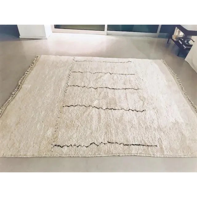 Original Moroccan Beni Ourain Rug - 6′3″ × 7′8″ For Sale - Image 4 of 8