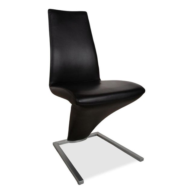 Modern Model 7800 Chairs in Black Leather from Rolf Benz, Set of 4 For Sale - Image 3 of 16
